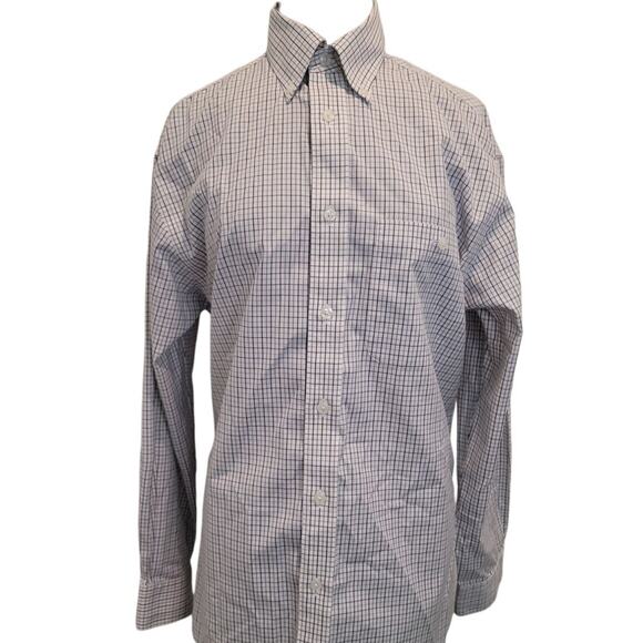 Orvis Men’s Dress Shirt M – White with Gray & Black Check – Cotton – EUC - Picture 1 of 9